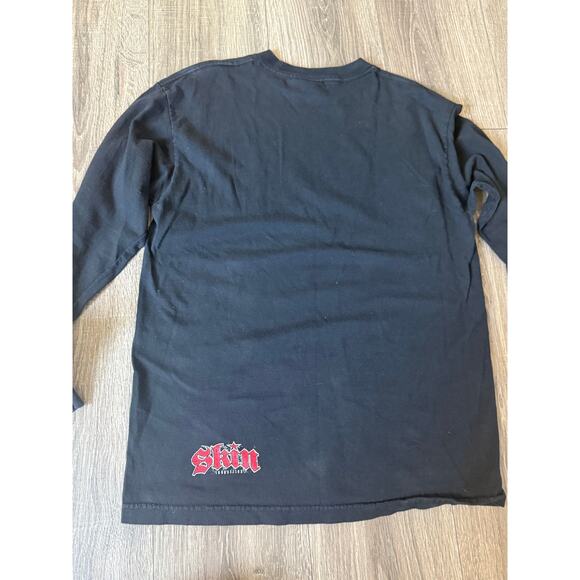 VTG 90s Skin Industries Spell Out Promo Grunge Long Sleeve Tee Shirt Sz M Y2K - Picture 9 of 9